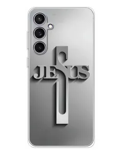 Чохол для Samsung Galaxy S24 FE з картинкою «Металевий хрест Jesus»