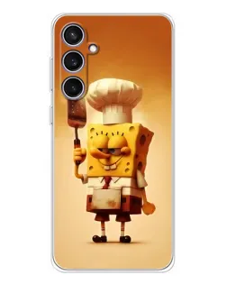 Чехол для Samsung Galaxy S24 FE с картинкой «Губка Боб повар»