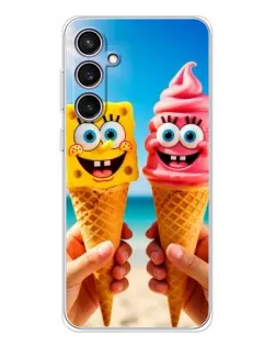 Чехол для Samsung Galaxy S24 FE с картинкой «Спанч Боб мороженое»