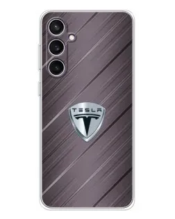 Чехол для Samsung Galaxy S24 FE с картинкой «Металлическая текстура Tesla» Чехол для Samsung Galaxy S24 FE с картинкой «Металлическая текстура Tesla»