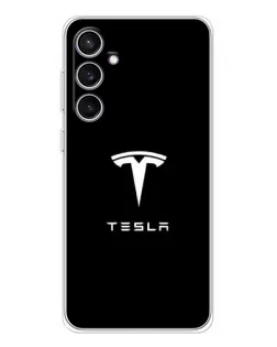 Чехол для Samsung Galaxy S24 FE с картинкой «Tesla White Logo» Чехол для Samsung Galaxy S24 FE с картинкой «Tesla White Logo»