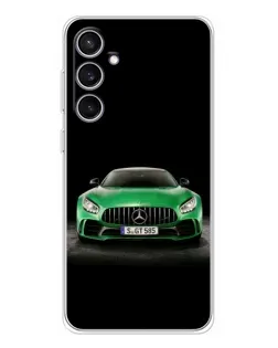 Чехол для Samsung Galaxy S24 FE с картинкой «Mercedes — неоновый лого»