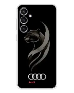 Чехол для Samsung Galaxy S24 FE с картинкой «Графика — пантера и Audi»