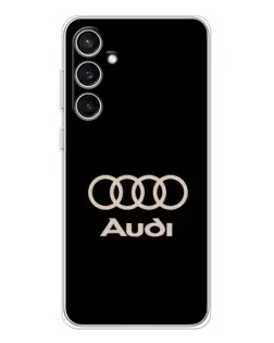 Чехол для Samsung Galaxy S24 FE с картинкой «Audi — золотой логотип»