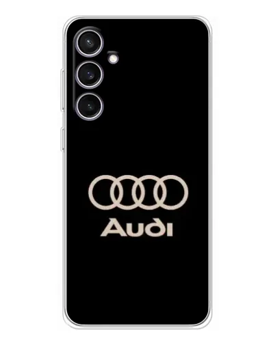 Чехол для Samsung Galaxy S24 FE с картинкой «Audi — золотой логотип»
