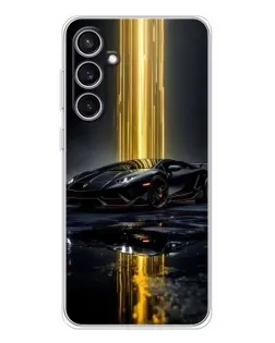 Чехол для Samsung Galaxy S24 FE с картинкой «Ночной Lamborghini драйв»