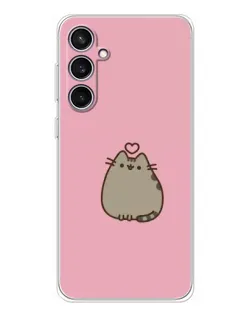 Чехол для Samsung Galaxy S24 FE с картинкой «Pusheen сердце»