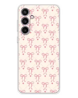 Чехол для Samsung Galaxy S24 FE с картинкой «Розовые бантики Coquette»