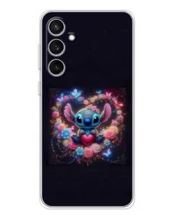 Чехол для Samsung Galaxy S24 FE с картинкой «Stitch в цветах»