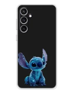 Чехол для Samsung Galaxy S24 FE с картинкой «Стич на черном»