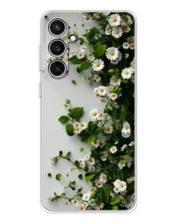 Чехол для Samsung Galaxy S24 FE с картинкой «Ветка мелких белых цветов»