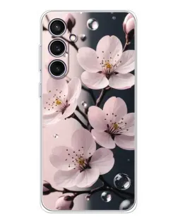 Чехол для Samsung Galaxy S24 FE с картинкой «Нежная сакура и капли»