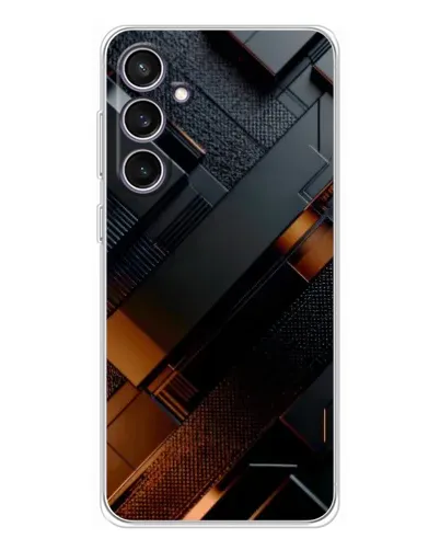 Чехол для Samsung Galaxy S24 FE с картинкой «Черные геометрические блоки» Чехол для Samsung Galaxy S24 FE с картинкой «Черные геометрические блоки»