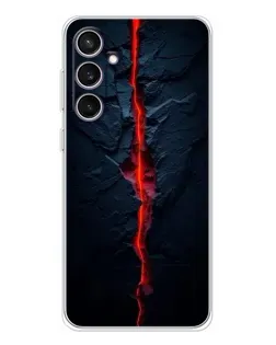 Чехол для Samsung Galaxy S24 FE с картинкой «Kрасная лавовая трещина»