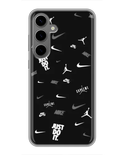 Чехол для Samsung Galaxy S24 Plus с картинкой «Nike Black Pattern»