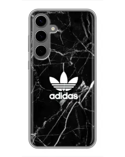 Чехол для Samsung Galaxy S24 Plus с картинкой «Белый мрамор Adidas»