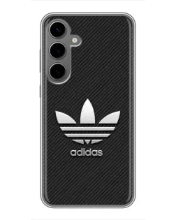 Чехол для Samsung Galaxy S24 Plus с картинкой «Adidas Карбоновая текстура»