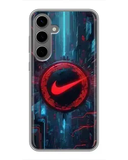 Чехол для Samsung Galaxy S24 Plus с картинкой «Техногенный стиль Nike»