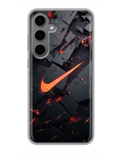 Чехол для Samsung Galaxy S24 Plus с картинкой «Nike — эффект разломов»