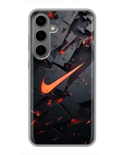 Чехол для Samsung Galaxy S24 Plus с картинкой «Nike — эффект разломов» Чехол для Samsung Galaxy S24 Plus с картинкой «Nike — эффект разломов»