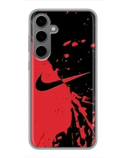 Чохол для Samsung Galaxy S24 Plus з картинкою «Червоні бризки Nike»