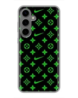 Чехол для Samsung Galaxy S24 Plus с картинкой «Неоновый принт LV»