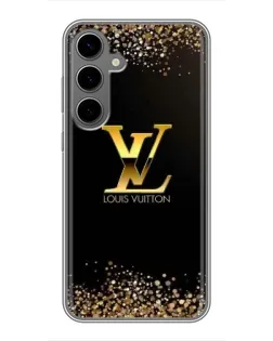 Чехол для Samsung Galaxy S24 Plus с картинкой «LV — золотые искры»