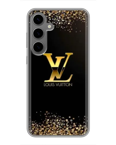 Чехол для Samsung Galaxy S24 Plus с картинкой «LV — золотые искры»