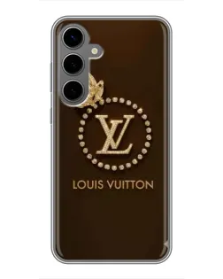 Чехол для Samsung Galaxy S24 Plus с картинкой «LV — золотая печать»