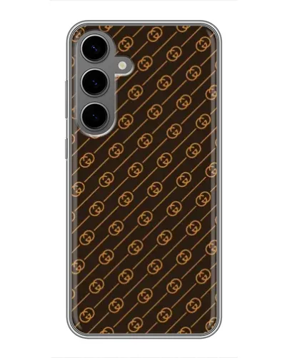 Чехол для Samsung Galaxy S24 Plus с картинкой «Gucci — золотые диагонали»