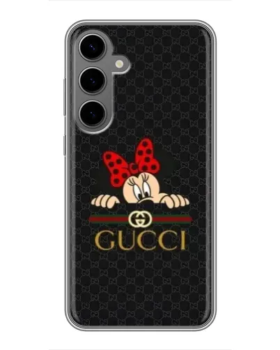 Чехол для Samsung Galaxy S24 Plus с картинкой «Минни Маус Gucci — черный»