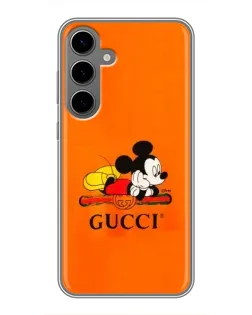 Чохол для Samsung Galaxy S24 Plus з картинкою «Міккі Маус Gucci — помаранч»