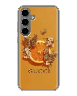 Чохол для Samsung Galaxy S24 Plus з картинкою «Gucci — золоті метелики»