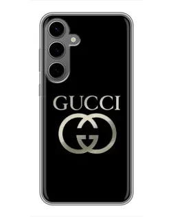 Чохол для Samsung Galaxy S24 Plus з картинкою «Gucci — золото на чорному»