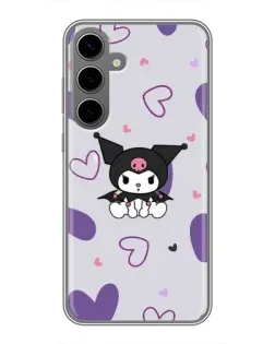 Чехол для Samsung Galaxy S24 Plus с картинкой «Kuromi и лавандовые сердца»