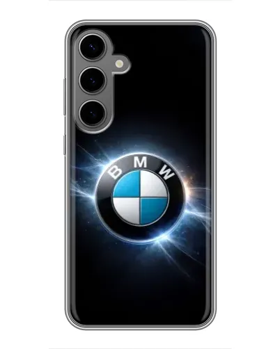 Чехол для Samsung Galaxy S24 Plus с картинкой «BMW — неоновое сияние»