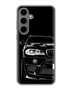 Чехол для Samsung Galaxy S24 Plus с картинкой «Темный силуэт BMW»