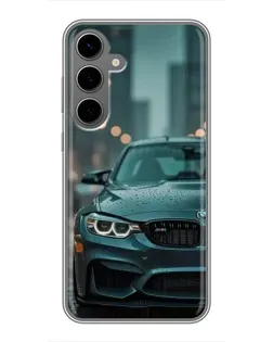 Чехол для Samsung Galaxy S24 Plus с картинкой «BMW в огнях города»