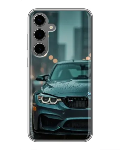 Чехол для Samsung Galaxy S24 Plus с картинкой «BMW в огнях города»