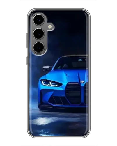 Чехол для Samsung Galaxy S24 Plus с картинкой «Голубая BMW M4»