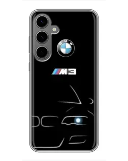 Чехол для Samsung Galaxy S24 Plus с картинкой «Минималистичный принт BMW M3»