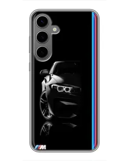 Чехол для Samsung Galaxy S24 Plus с картинкой «Силуэт BMW в темноте»