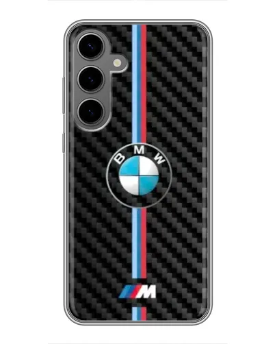 Чехол для Samsung Galaxy S24 Plus с картинкой «Эмблема BMW и карбон»