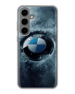 Чехол для Samsung Galaxy S24 Plus с картинкой «Логотип BMW — лед»