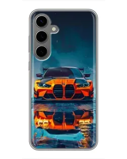Чехол для Samsung Galaxy S24 Plus с картинкой «BMW — золотая эмблема»
