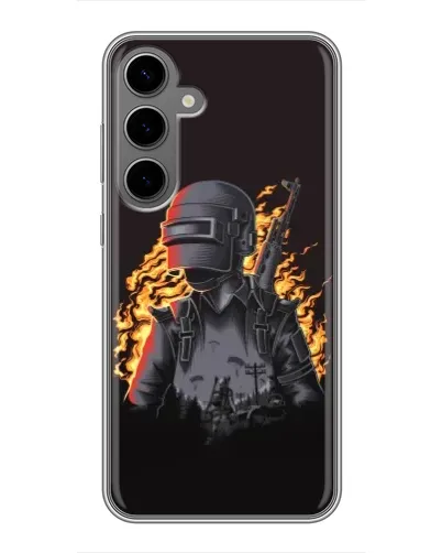 Чехол для Samsung Galaxy S24 Plus с картинкой «PUBG — огненный силуэт» Чехол для Samsung Galaxy S24 Plus с картинкой «PUBG — огненный силуэт»