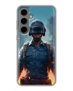 Чехол для Samsung Galaxy S24 Plus с картинкой «PUBG — реалистичный герой»