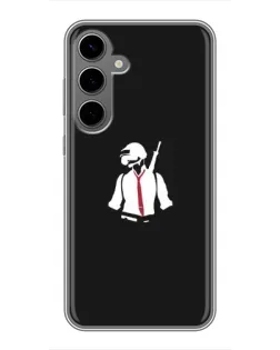 Чехол для Samsung Galaxy S24 Plus с картинкой «PUBG — силуэт воина»