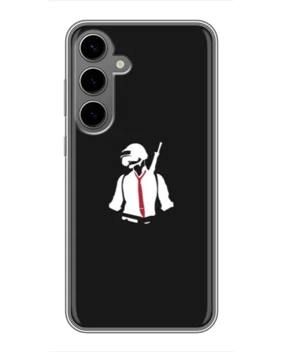 Чехол для Samsung Galaxy S24 Plus с картинкой «PUBG — силуэт воина» Чехол для Samsung Galaxy S24 Plus с картинкой «PUBG — силуэт воина»