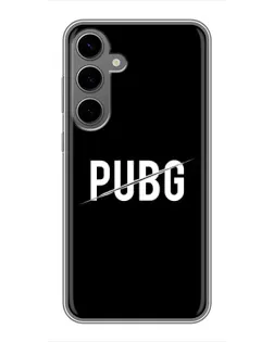 Чехол для Samsung Galaxy S24 Plus с картинкой «PUBG — белый логотип»